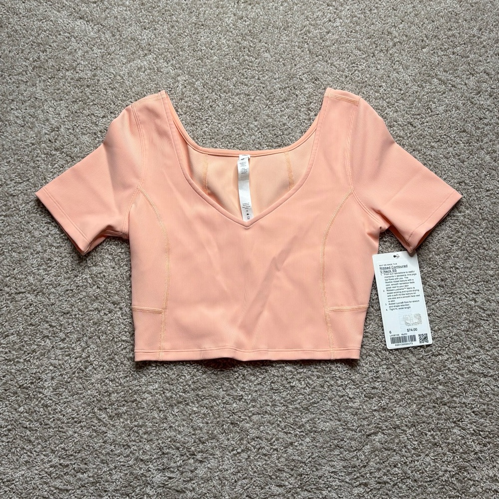 Lululemon Ribbed Contoured V-Neck Short Sleeve